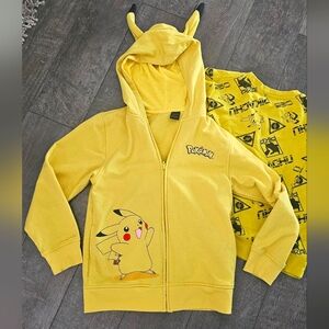 Pokémon kids light hooed jacket & long-sleeved sweat shirt.  Both size Medium.